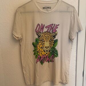 Mumu Graphic Tee with Leopard Design